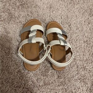 Kids White and Silver Sandals
